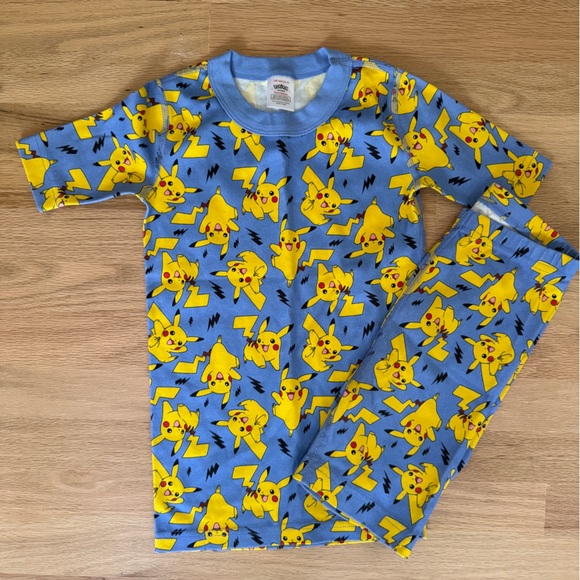 Hanna Andersson Pokemon Pikachu Kids Pajama Set - Blue and Yellow - Picture 1 of 1